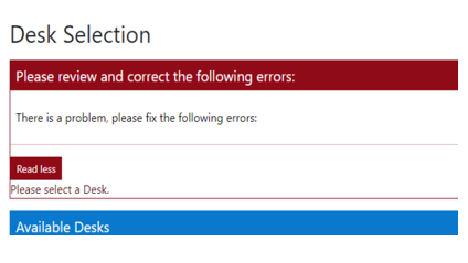 2nd booker old error message
