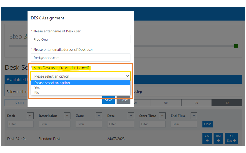 Book Multiple Desk - Step 3