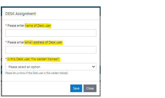 Available Desks Returned