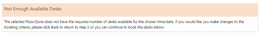 Not Enough Desks Available